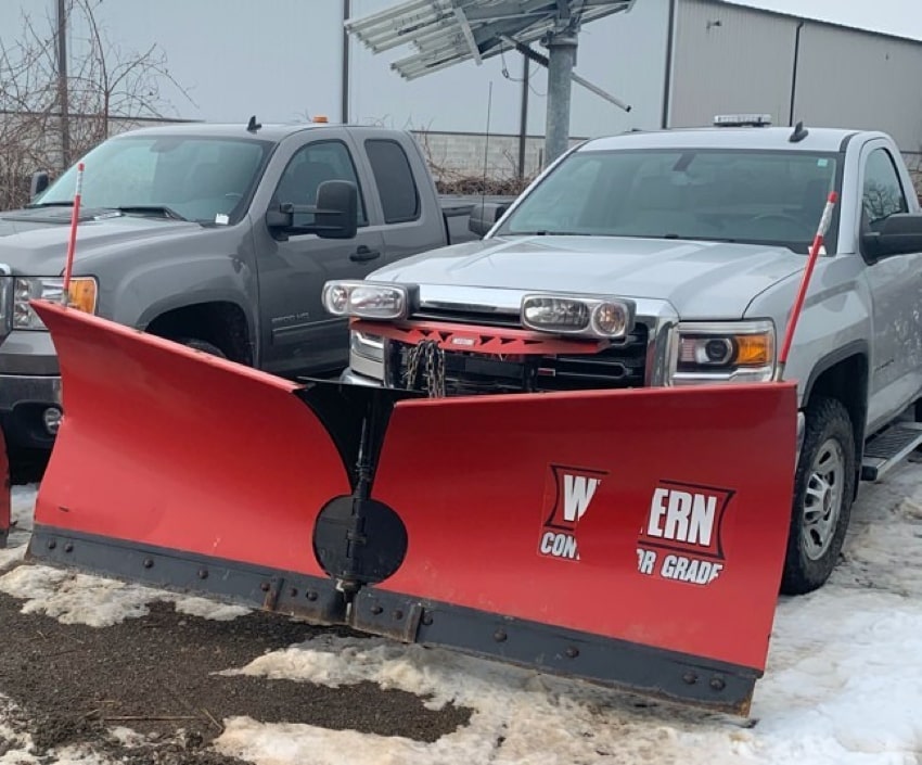 Snow plow ready to plow snow